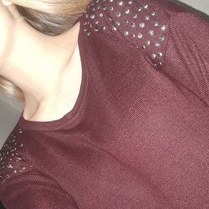 Red sweater with sequins